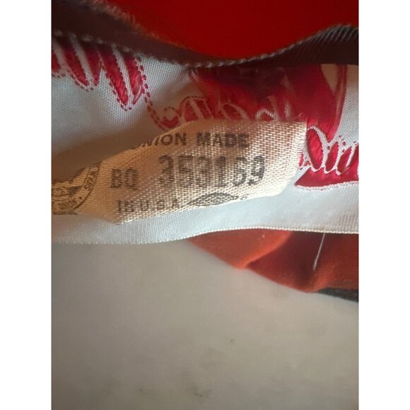 Vintage Quaker Maid Womens Hat Bow & Bold Striped Design Orange Brown Retro - Picture 5 of 6